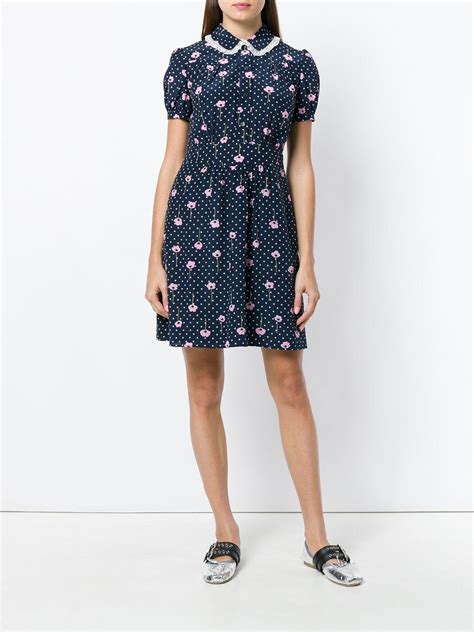 miu miu polka dot dress|Blue/ivory Polka.